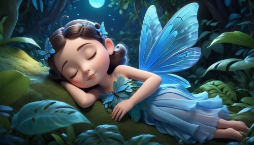 little girl fairy,tinkerbell,sleeping beauty,fairy,thumbelina,ulysses butterfly,rosa ' the fairy,fairies,blue butterfly background,diwata,faerie,fairyland,tink,fairy queen,garden fairy,sleeping rose,faery,the sleeping rose,rosa 'the fairy,fairy tale character,Unique,3D,3D Character
