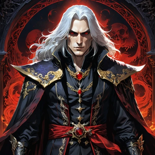 alucard,raistlin,vlad,suvorov,strahd,castlevania,shibusawa,sparda,sephiroth,herennius,shuwen,lestat,filaret,elric,count dracula,count,neidhardt,woolfe,garon,karna,Illustration,Realistic Fantasy,Realistic Fantasy 25