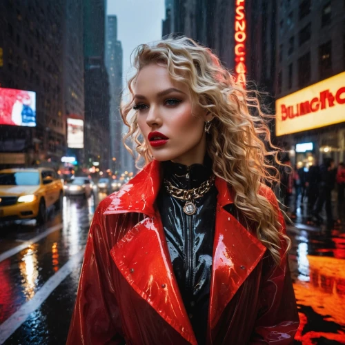 red coat,red lipstick,red lips,taylor,tay,taytay,reputation,red,new york streets,ann,walking in the rain,in the rain,leibovitz,nyc,kisseleva,aylor,minogue,elle,leather jacket,ny,Conceptual Art,Fantasy,Fantasy 04