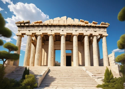 greek temple,erechtheion,panathenaic,zappeion,the parthenon,caesonia,parthenon,acropolis,temple of diana,athenian,temple of poseidon,doric columns,propylaea,hellas,artemis temple,temple of hercules,athens,roman temple,baalbek,athen,Art,Classical Oil Painting,Classical Oil Painting 38