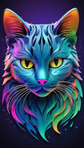 cat vector,felino,gato,krita,suara,jiwan,neon body painting,vencat,vector illustration,kosmo,felidae,tiga,cat on a blue background,lumo,amoled,starclan,felos,cartoon cat,feline,vector graphic,Conceptual Art,Daily,Daily 24