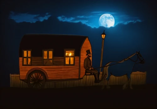 stagecoach,house trailer,wooden carriage,halloween truck,moon car,wooden wagon,house silhouette,halloween travel trailer,night scene,straw cart,halloween illustration,old halloween car,houses clipart,wooden cart,the haunted house,halloween background,hearse,horse carriage,horse-drawn vehicle,horse-drawn carriage