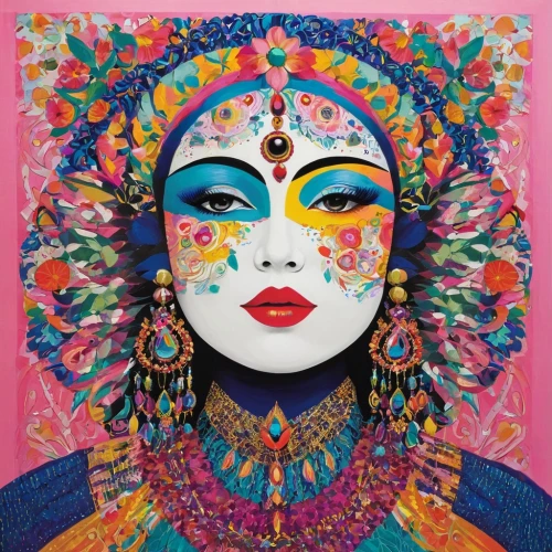 geisha,geisha girl,oiran,mahakala,multicolor faces,ashkali,the festival of colors,bjork,colourful pencils,asian woman,maiko,radharani,dakini,kabuki,samsara,duenas,radha,vajrayana,omotoyossi,masquerade,Illustration,Abstract Fantasy,Abstract Fantasy 08