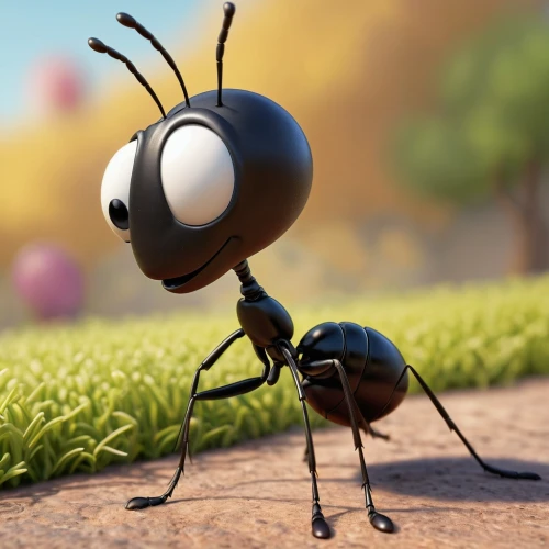 glossy black wood ant,black ant,ant,antz,eega,insect ball,ants,antman,insects,buzzy,buzzie,bee,insect,medium-sized wasp,bugs,ant hill,cute cartoon character,blackfly,3d stickman,sid,Illustration,Children,Children 05