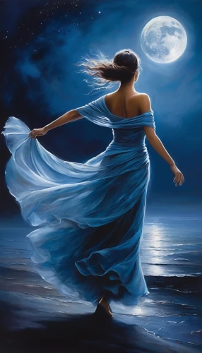 moondance,blue moon rose,blue moon,moonlit night,moonbeams,moonwalked,dance with canvases,moonwalk,moonshadow,dreamtime,fantasy picture,blue enchantress,moonlit,nightdress,moonwalks,selene,moonbeam,oil painting on canvas,riverdance,moonlight,Conceptual Art,Daily,Daily 32