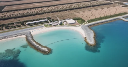 chersonesos,aerial view of beach,abrolhos,valdes peninsula,fish farm,salination,lampedusa,artificial islands,mamula,salt farm,lagoons,formentera,infinity swimming pool,chalkidiki,aquaculture,lavezzi isles,salt farming,lancelin,masseria,desalination,Photography,General,Realistic