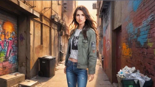 jeans background,photo painting,photographic background,girl walking away,photoshop manipulation,image manipulation,creative background,portrait background,photo session in torn clothes,image editing,denim background,alley,alleyways,alleyway,alleys,3d background,rotoscoping,city ​​portrait,in photoshop,photo manipulation