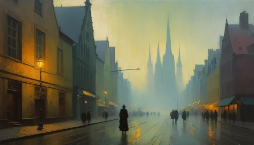 cityscape,milanetto,evening city,milan,krakow,poznan,atmospheres,city scape,gdansk,krakau,milano,cityscapes,evening atmosphere,koln,city corner,city ​​portrait,urban,cityzen,gordeev,praha,Conceptual Art,Oil color,Oil Color 12