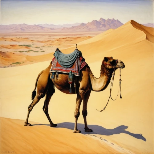 dromedaries,camel caravan,male camel,dromedary,tuareg,bedouin,semidesert,two-humped camel,merzouga,bedouins,benmerzouga,camel,libyan desert,nomadic people,shadow camel,tuaregs,camel train,transjordan,capture desert,desert landscape,Art,Classical Oil Painting,Classical Oil Painting 12