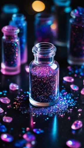 glitters,cosmetics jars,glitter powder,purple glitter,glitterati,paillettes,candy jars,rainbeads,fairy galaxy,glitter trail,bedazzle,glitzier,glitterhouse,dichroic,glittery,sparkle,sparkles,glittering,glitter,disco,Illustration,Realistic Fantasy,Realistic Fantasy 20