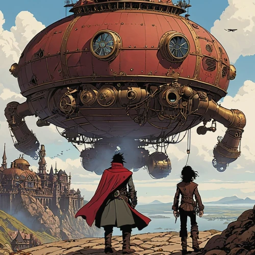 airship,airships,steamboy,steampunk,air ship,ghibli,sci fiction illustration,nihei,skyship,travelers,explorers,lagann,konietzko,studio ghibli,valerian,gas planet,filoni,concept art,dirigible,zeppelins,Illustration,Vector,Vector 04