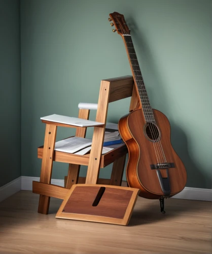 guitar easel,the horse-rocking chair,rocking chair,classical guitar,horse-rocking chair,music stand,music instruments on table,cittern,stringed instrument,acoustic guitar,wooden instrument,writing desk,string instrument,lutenist,music chest,arpeggione,folding table,harpists,theorbo,wooden desk,Photography,General,Realistic