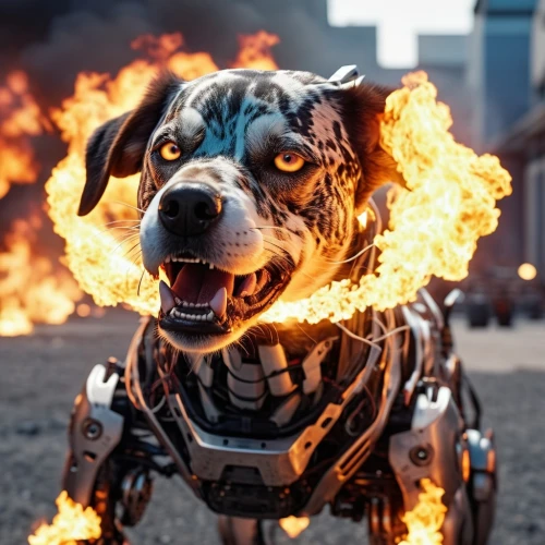 cyberdog,dogmeat,catahoula,kosmus,thorgal,fire horse,hellhound,war machine,garrison,indian dog,hound,barkdoll,aibo,wolstein,rogue dog,dog,zorros,dogfighter,dogana,burning man,Photography,General,Realistic