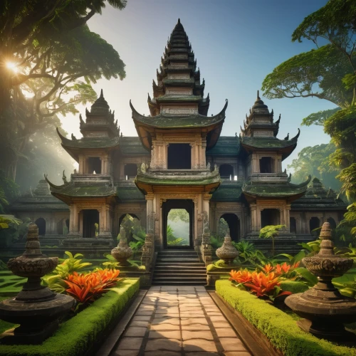 thai temple,buddhist temple complex thailand,white temple,cambodia,asian architecture,buddhist temple,palyul,dhamma,shambhala,baan,chiangmai,vihara,pagodas,taman ayun temple,bali,sukhothai,khmer,manjushri,angkor,temples,Conceptual Art,Fantasy,Fantasy 18