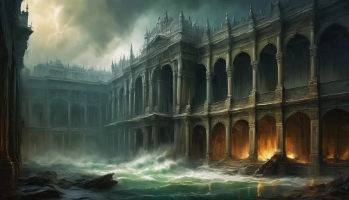 hall of the fallen,osgiliath,seregil,fantasy picture,fantasy landscape,ravenloft,imperialis,malazan,waterdeep,undercity,silmarillion,deluge,castle of the corvin,fantasy art,ruins,midgard,gondolin,dragonstone,tartarus,theed,Conceptual Art,Daily,Daily 32