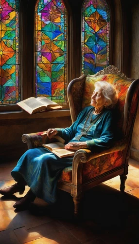 stained glass windows,stained glass,stained glass pattern,hildebrandt,stained glass window,praying woman,old woman,woman praying,glass painting,photorealist,elderly couple,grandmother,old age,church painting,emeritus,world digital painting,montalcini,seniornet,elderly person,retirement home,Conceptual Art,Daily,Daily 32