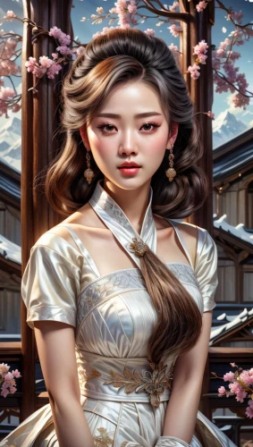 cheongsam,jingqian,yuanpei,diaochan,xuebing,yangmei,oriental princess,rongfeng,xiaofei,yingjie,xiaojian,xiangxue,daiyu,xiaohong,xueliang,portrait background,xiaomei,lianwei,yufei,hanbok