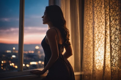 woman silhouette,silhouette,soir,nightdress,window view,silhouetted,the silhouette,window curtain,art silhouette,girl in a long dress,the girl in nightie,in the evening,girl in a long dress from the back,bedroom window,coucher,zhuravleva,evening atmosphere,night light,pensively, silhouette,Photography,General,Cinematic