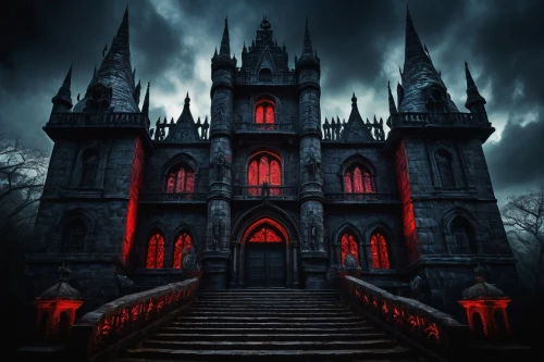 haunted cathedral,gothic style,gothic church,gothic,haunted castle,dark gothic mood,ravenloft,the haunted house,haunted house,witch house,neogothic,ghost castle,castle of the corvin,the black church,witch's house,black church,gothicus,moroi,hall of the fallen,hallowed,Art,Artistic Painting,Artistic Painting 31