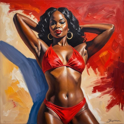 azealia,valentine pin up,valentine day's pin up,letoya,pin-up girl,nubia,pin up girl,oil painting on canvas,art painting,oil on canvas,colescott,uhura,african american woman,liberian,toccara,latell,ibibio,teairra,currin,black woman,Conceptual Art,Oil color,Oil Color 22