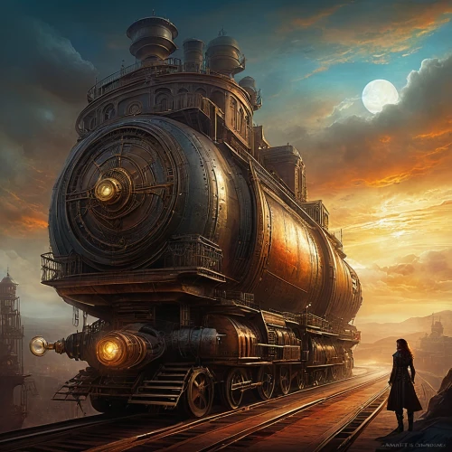 hogwarts express,steam train,steam locomotive,ghost locomotive,steam locomotives,train of thought,locomotive,the train,bioshock,steampunk,steam engine,railroad,train,sci fiction illustration,trainmaster,wooden train,railwayman,old train,world digital painting,trainor,Conceptual Art,Daily,Daily 32