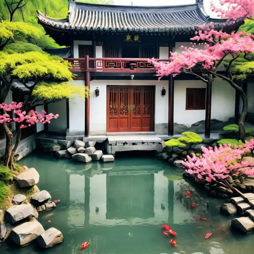 asian architecture,suzhou,teahouse,japan garden,wuzhen,qingcheng,shuozhou,japanese garden ornament,japanese garden,koi pond,chaozhou,water palace,japanese-style room,oriental,beautiful japan,dojo,hyang garden,lotus pond,kyoto,qibao,Unique,Design,Logo Design