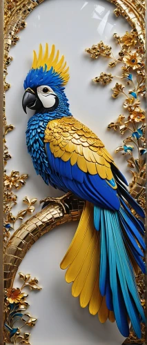 an ornamental bird,ornamental bird,decoration bird,blue and gold macaw,bird painting,birds blue cut glass,birds gold,bowerbird,golondrina,blue parrot,gold finch,blue bird,feather jewelry,paper art,feathers bird,royal icing,alcedo,majolica,beautiful bird,bluejay,Photography,General,Realistic