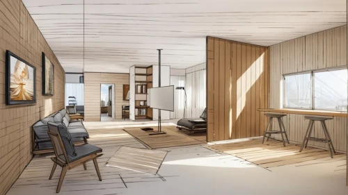 sketchup,habitaciones,renderings,modern room,loft,arkitekter,scandinavian style,danish room,japanese-style room,inverted cottage,mudroom,hallway space,an apartment,3d rendering,house drawing,apartment,revit,small cabin,core renovation,cabin,Photography,General,Realistic