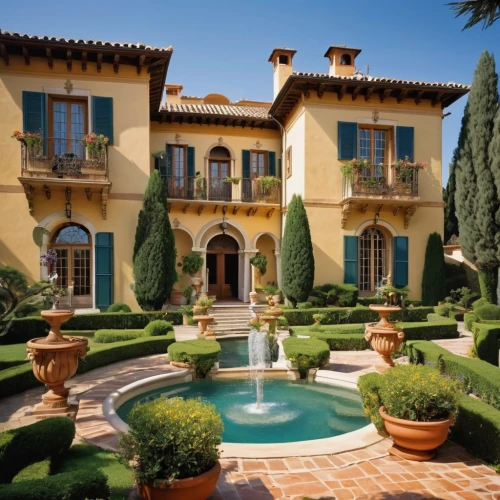 provencal,mansion,luxury home,luxury property,hacienda,beautiful home,domaine,country estate,provencal life,courtyard,dreamhouse,holiday villa,mansions,chateau,landscaped,spanish tile,luxury real estate,private house,courtyards,casabella,Illustration,Retro,Retro 18