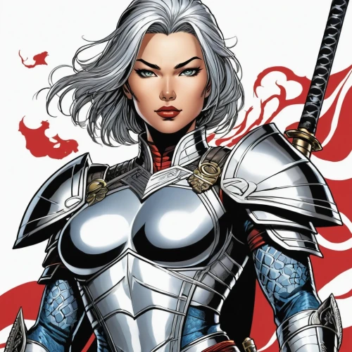 lilandra,ororo,female warrior,korana,eldena,wildstorm,barda,claymore,liefeld,witchblade,swordswoman,thorhild,thunderer,hippolyta,valiant,ventress,baroness,imra,joan of arc,amora,Illustration,American Style,American Style 13