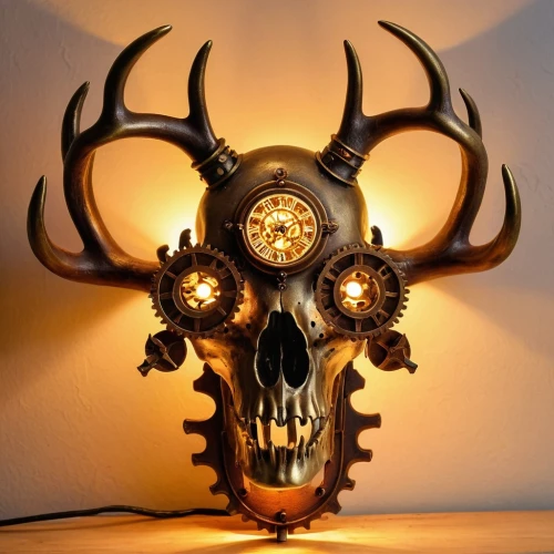 skull sculpture,skull statue,boho skull,skull mask,wall lamp,bedside lamp,wall light,skull with crown,desk lamp,jagermeister,totenkopf,bike lamp,steampunk gears,sconce,candle holder,skull allover,skulls,scrap sculpture,vanitas,tock,Illustration,Realistic Fantasy,Realistic Fantasy 13