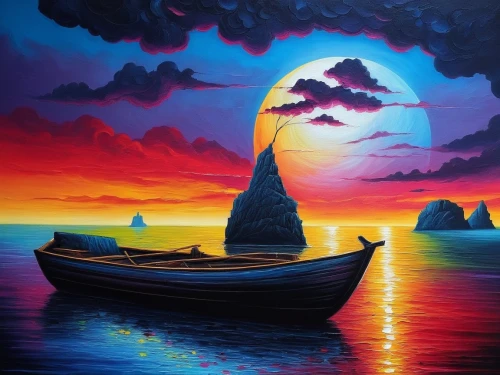 boat landscape,sailing boat,sea landscape,sailboat,sailing blue purple,seascape,fantasy picture,oil painting on canvas,sail boat,sailing,boat on sea,art painting,sailing boats,fantasy art,fishing boat,sea fantasy,dubbeldam,sea sailing ship,landscape background,sailing ship,Illustration,Realistic Fantasy,Realistic Fantasy 25