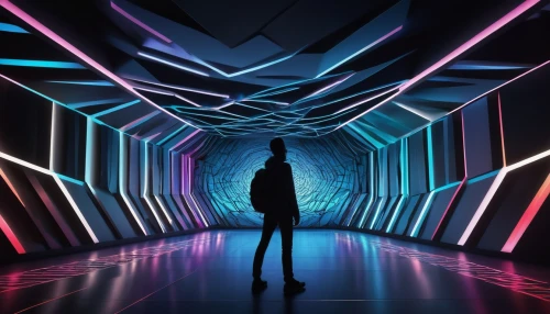 futuristic,tron,3d background,ultramodern,tunnel,futuristic art museum,cyberia,light space,hd wallpaper,synthetic,neon lights,audiovisuals,lightsquared,digitalism,vapor,beautiful wallpaper,ufo interior,passage,hypermodern,cybercity,Illustration,Black and White,Black and White 08