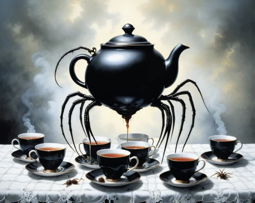 coffee tea illustration,tea service,arabic coffee,tea set,halloween coffee,teapot,asian teapot,teatime,souchong,tea time,kalita,caffari,expresso,tea party,tea art,fragrance teapot,coffeepots,black coffee,koffigoh,black crab,Conceptual Art,Fantasy,Fantasy 29