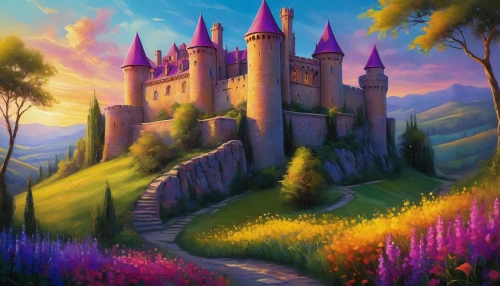 fairy tale castle,fairytale castle,knight's castle,purple landscape,castle of the corvin,medieval castle,fantasy landscape,fantasy picture,castle,castle keep,castledawson,castletroy,castel,bewcastle,castlelike,castles,castleguard,gold castle,lavendar,wavelength,Conceptual Art,Daily,Daily 32