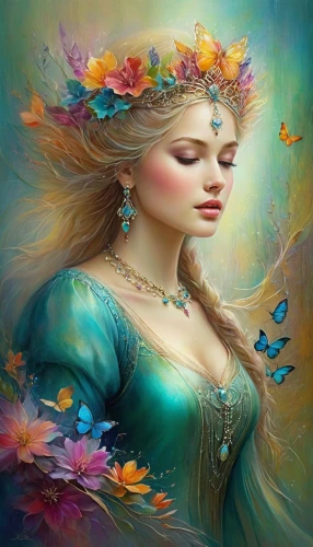 faery,faerie,fairy queen,fairie,fantasy art,flower fairy,fantasy picture,fantasy portrait,fairy peacock,mystical portrait of a girl,beautiful girl with flowers,rosa 'the fairy,splendor of flowers,celtic woman,faires,ulysses butterfly,fantasy woman,fairy,elven flower,enchantment,Conceptual Art,Daily,Daily 32