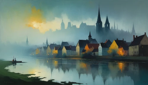 siggeir,dubbeldam,medieval town,fantasy landscape,spires,fantasy city,novigrad,city scape,thordarson,kinkade,nestruev,cityscape,townscapes,kirkwall,gordeev,townships,world digital painting,fantasy picture,citadels,gondolin,Conceptual Art,Oil color,Oil Color 12