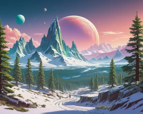 ice planet,fantasy landscape,lunar landscape,mountain landscape,landscape background,snowy mountains,snow landscape,mountainous landscape,mountain scene,snow mountains,snowy peaks,futuristic landscape,snowy landscape,alien planet,nature background,winter background,mountain world,snow mountain,winter landscape,mountain range,Conceptual Art,Sci-Fi,Sci-Fi 20