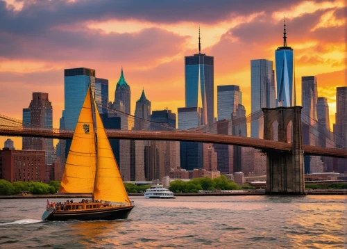 new york harbor,new york skyline,manhattan skyline,newyork,manhattan,new york,water taxi,brooklyn bridge,sailing yacht,sail boat,hudson river,old wooden boat at sunrise,sailing boat,sailing,homes for sale in hoboken nj,sailing orange,sailboat,taxi boat,manhattan bridge,big apple,Art,Artistic Painting,Artistic Painting 35