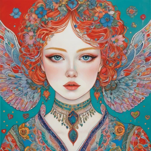 kommuna,fairie,viveros,flower fairy,faery,amano,faerie,winged heart,fairy peacock,baroque angel,persephone,ostara,fairy queen,mucha,virgo,mariposa,garden fairy,boho art,fairy,cherubim,Illustration,Abstract Fantasy,Abstract Fantasy 04