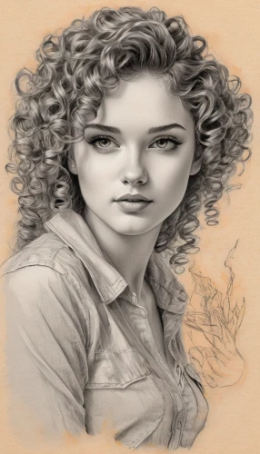 girl drawing,photo painting,krita,merida,vintage drawing,yildiray,liesel,ringlets,girl portrait,digital art,illustrator,world digital painting,digital painting,kangna,rosalyn,disegno,ringlet,young woman,shirley temple,silverpoint,Illustration,Black and White,Black and White 30