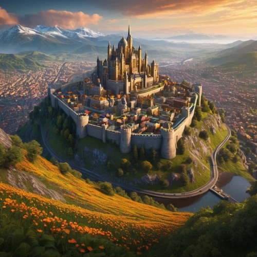 nargothrond,gondolin,beleriand,tirith,erebor,forteresse,rivendell,fairy tale castle,citadels,diagon,castel,winterfell,castle of the corvin,hogwarts,castlelike,eilonwy,gold castle,medieval castle,carcassone,castletroy,Photography,General,Sci-Fi