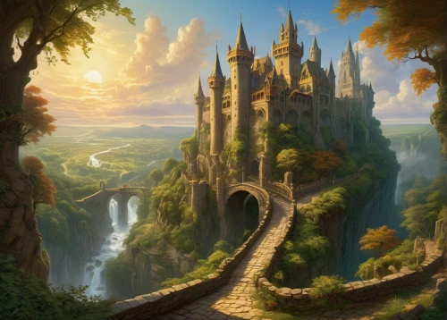 fantasy landscape,rivendell,gondolin,fantasy picture,nargothrond,beleriand,fairy tale castle,fablehaven,fantasy art,citadels,elves country,fantasy world,fairytale castle,alfheim,riftwar,fantasy city,3d fantasy,fairy tale,knight's castle,seregil,Art,Classical Oil Painting,Classical Oil Painting 39