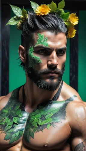 cernunnos,polynesian,derivable,khal,male elf,maori,dionysos,momoa,narciso,tatau,greenman,polynesians,zachares,gardener,palhares,green skin,herakles,green wreath,alexios,atlantean,Photography,Artistic Photography,Artistic Photography 08