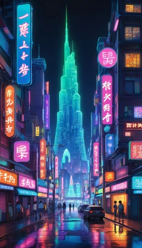 tokyo city,shinjuku,tokyo,cybercity,fantasy city,colorful city,akihabara,kabukiman,kabukicho,cityscape,ikebukuro,akiba,shibuya,cybertown,tokyo ¡¡,osaka,shanghai,kowloon,cyberpunk,metropolis,Illustration,Japanese style,Japanese Style 03