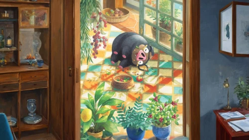 flower shop,the little girl's room,glass painting,garden door,shop window,magic mirror,stained glass window,flower booth,flower painting,glass window,display window,shopwindow,tretchikoff,front window,leaded glass window,miniaturist,vitrine,room door,window,stained glass windows