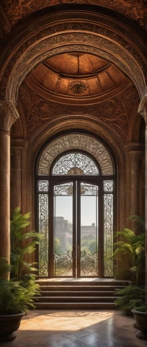 amanresorts,doorways,cochere,the threshold of the house,conservatory,doorway,archways,overlook,loggia,dandelion hall,hall of the fallen,porch,big window,pillars,inglenook,orangery,alcove,bahai,the window,mausoleum ruins,Illustration,Realistic Fantasy,Realistic Fantasy 12