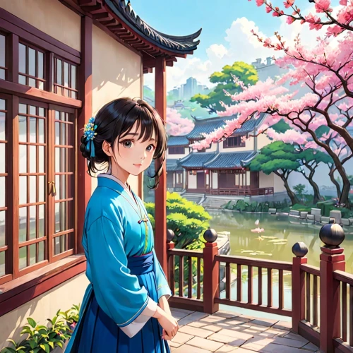 japanese sakura background,sakura background,yukata,springtime background,spring background,hanbok,the cherry blossoms,kimono,cherry blossoms,spring blossoms,sakura blossoms,hanfu,japanese floral background,hanami,longmei,sakura blossom,tanabata,hakama,kyoto,landscape background,Anime,Anime,Traditional