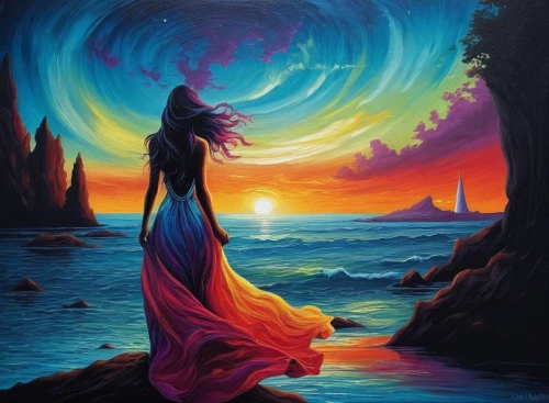 dream art,dreamscape,dreamtime,oil painting on canvas,fantasy art,dreamscapes,energies,fantasy picture,vibrantly,vibrational,vibrancy,inanna,shamanic,art painting,lucidity,atlantica,mother earth,enchantment,boho art,soulforce,Illustration,Realistic Fantasy,Realistic Fantasy 25