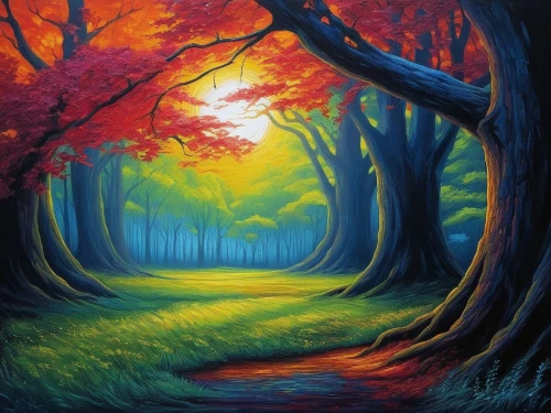 forest landscape,forest background,forest path,landscape background,forest road,autumn forest,nature background,tree grove,autumn landscape,nature landscape,fairytale forest,enchanted forest,colored pencil background,autumn background,art painting,pathway,fantasy picture,forest glade,landscape nature,oil painting on canvas,Illustration,Realistic Fantasy,Realistic Fantasy 25